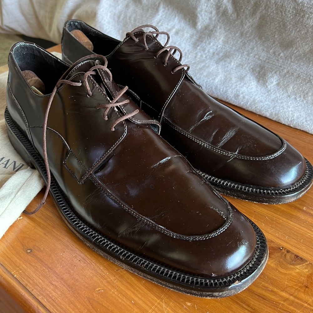 Authentic Giorgio Armani brown leather boots